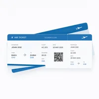 Round-trip flight ticket illustration